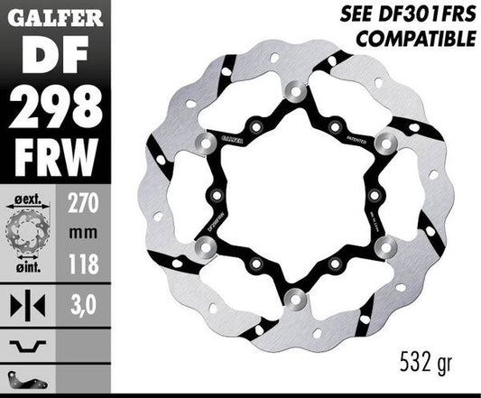 GALFER Brake Rotor Full-Floating Wave® Two Piece (Floating) DF298FRW