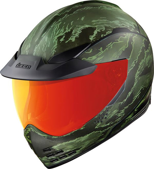 ICON Domain™ Tiger's Blood Motorcycle Helmet Green - 2023 Model