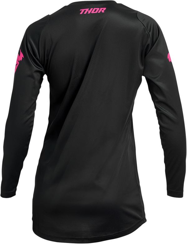 THOR Women's Sector Minimal MX Motorcross Jersey Black/Pink 2023 Model