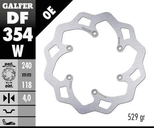 GALFER Brake Rotor Solid-Mount Wave® One Piece (Fixed) DF354W