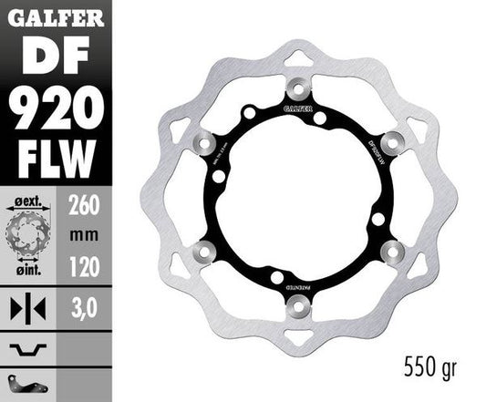 GALFER Brake Rotor Full-Floating Floating Wave® Two Piece (Floating) DF920FLW