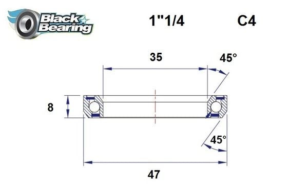 BLACK BEARING HB 35X47X8MM 45 /45 HB-C4