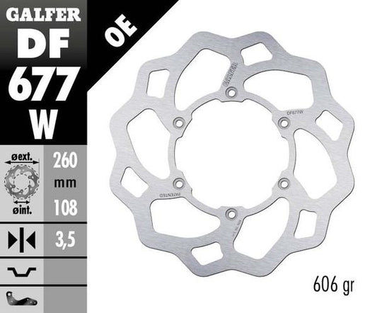 GALFER Brake Rotor Wave® One Piece (Fixed) DF677W