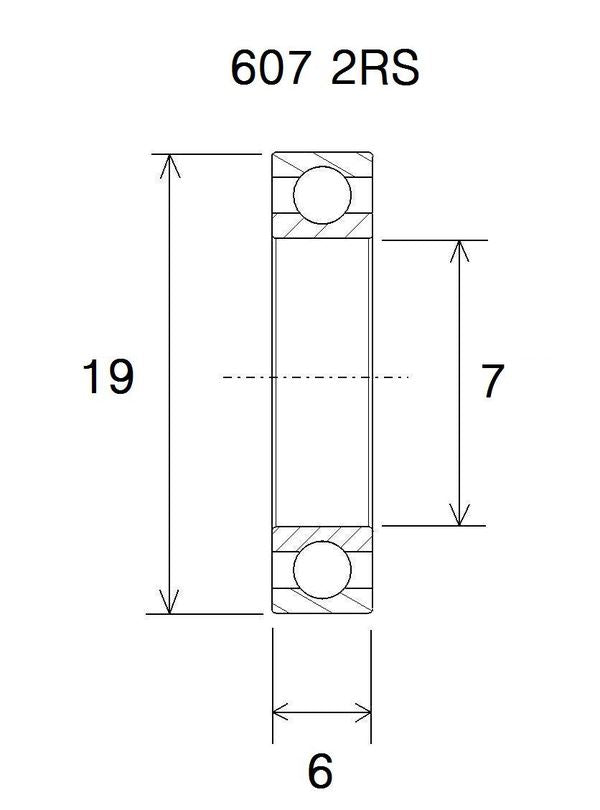 BLACK BEARING Bearing B5 7X19X6MM UB-607-B5