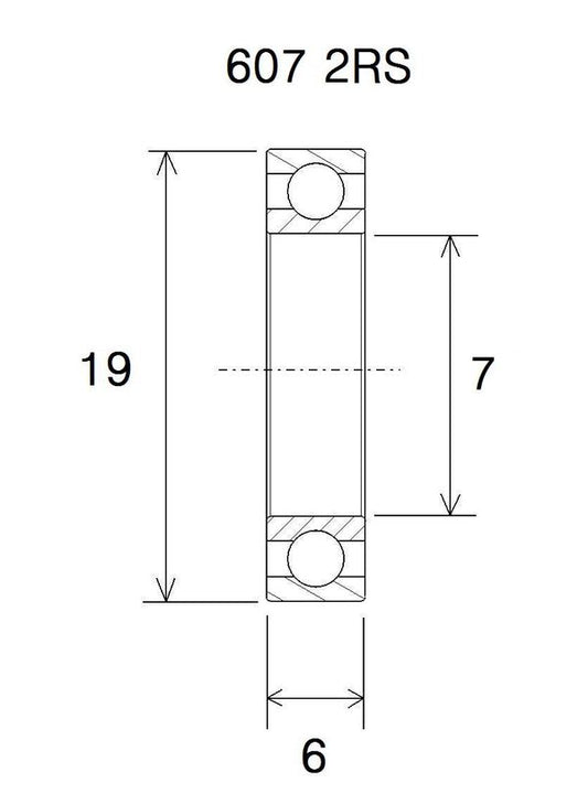 BLACK BEARING Bearing B5 7X19X6MM UB-607-B5