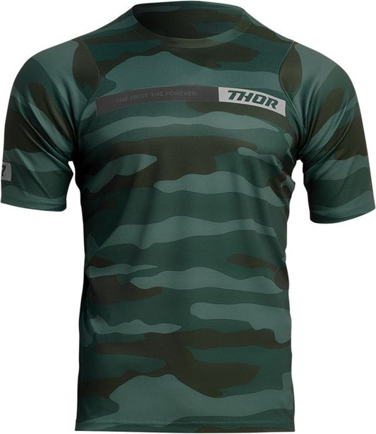 THOR Assist MX Motorcross Jersey Camo Green 2023 Model