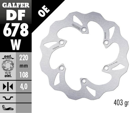 GALFER Brake Rotor Wave® One Piece (Fixed) DF678W