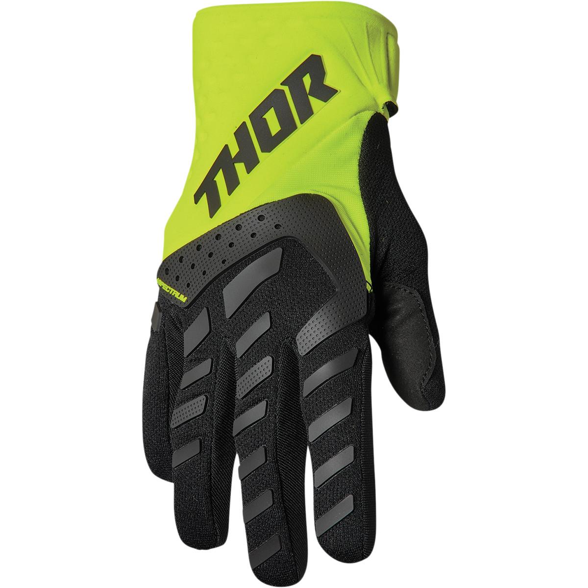 THOR Spectrum MX Motorcross Gloves Black/Green/Yellow 2023 Model