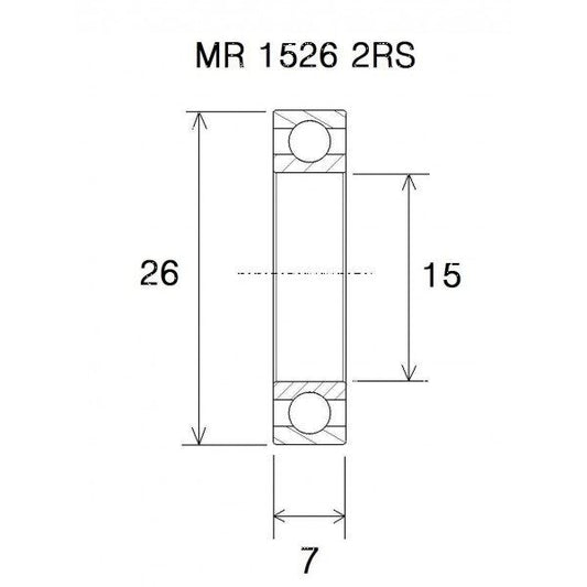 BLACK BEARING Bearing B5 15X26X7MM UB-15267-B5