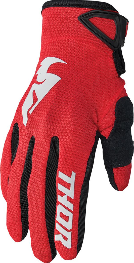 THOR Youth Sector MX Motorcross Gloves Red/White 2023 Model
