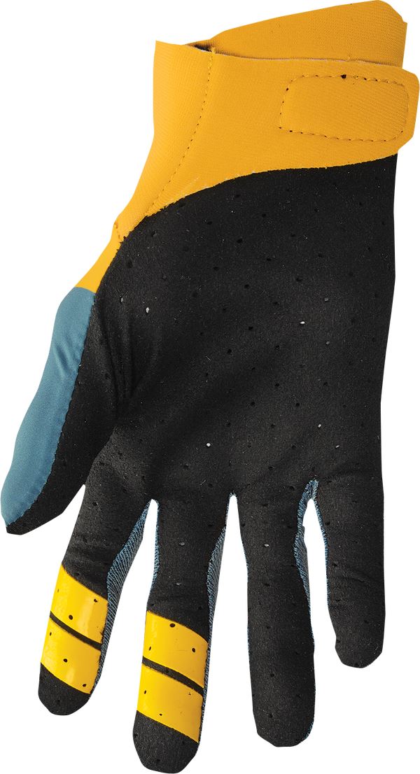 THOR Agile Rival MX Motorcross Gloves Yellow/Teal/Black 2023 Model