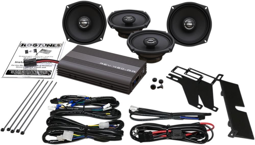 Hogtunes Big Ultra Amp Front and Rear Speaker Kit - REV-450U KIT-AA