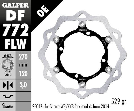 GALFER Brake Rotor Floating Wave® Two Piece (Semi-Floating) DF772FRW