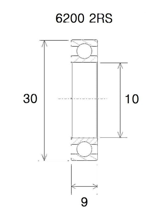 BLACK BEARING Bearing B5 10X30X9MM UB-6200-B5