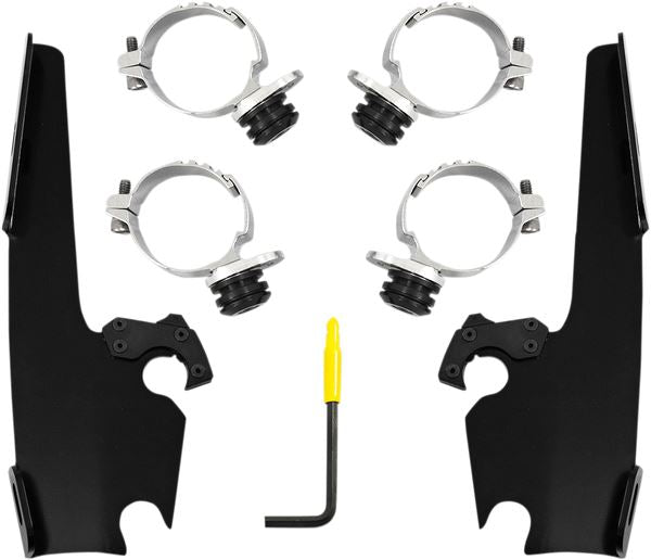 MEMPHIS SHADES Trigger Lock Fairing Mounting Kit Black Complete MEB2036