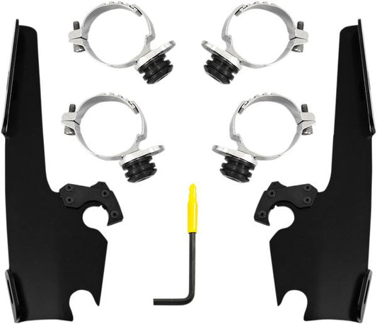 MEMPHIS SHADES Trigger Lock Fairing Mounting Kit Black Complete MEB2036