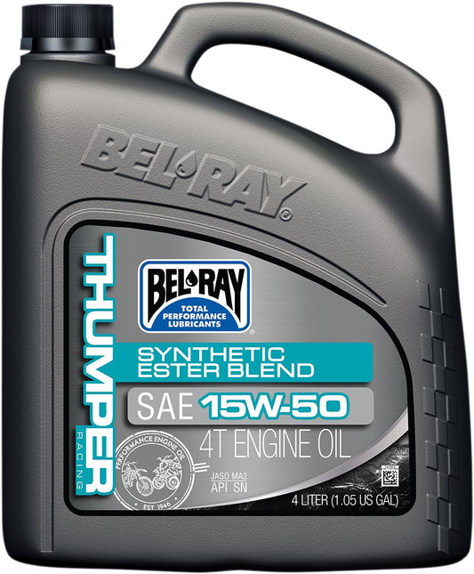BEL-RAY Thumper® Racing Synthetic Ester Blend 4T Engine Oil 15W-50 4L 99530-B4LW