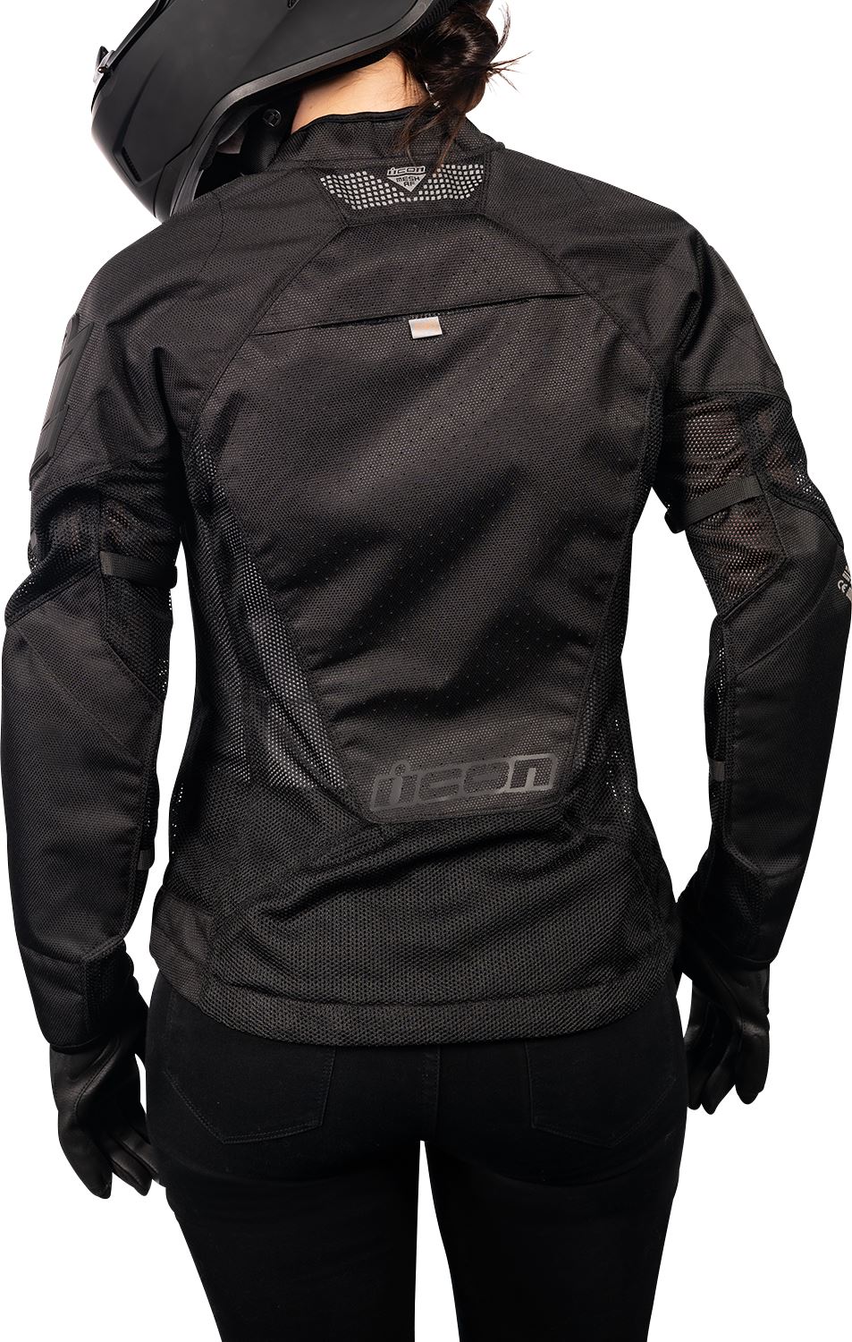 ICON Women's Mesh™ AF Motorcycle Jacket Black/White 2023 Model