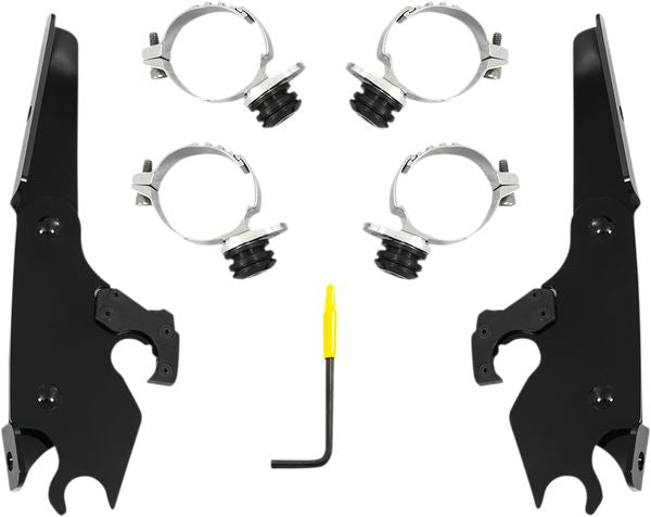 MEMPHIS SHADES Trigger Lock Fairing Mounting Kit Black Complete MEB2056