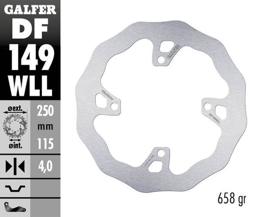 GALFER Brake Rotor Solid-Mount Wave® One Piece (Fixed) DF149WLL