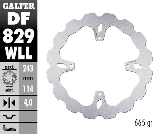 GALFER Brake Rotor Solid-Mount Wave® One Piece (Fixed) DF829WLL