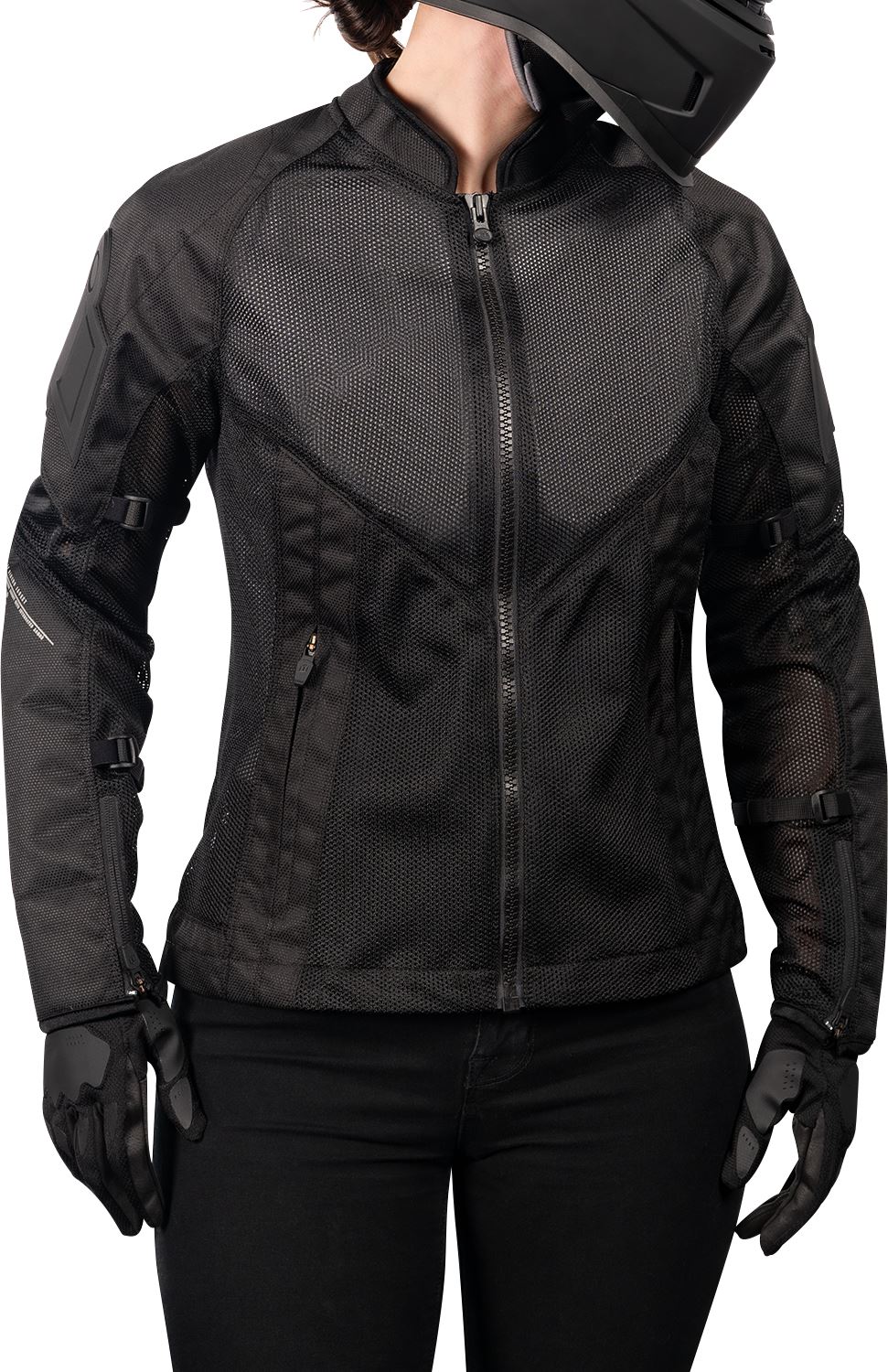 ICON Women's Mesh™ AF Motorcycle Jacket Black/White 2023 Model