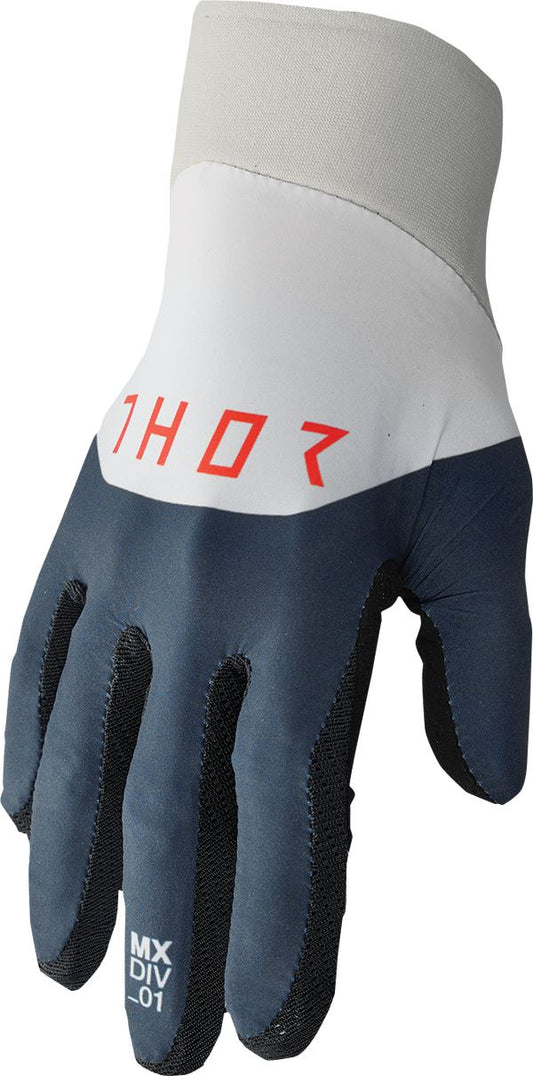 THOR Agile Rival MX Motorcross Gloves Midnight Blue/Light Gray/Black 2023 Model