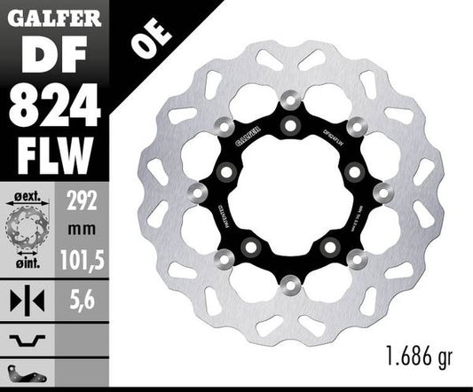 GALFER Brake Rotor Full-Floating Wave® Two Piece (Floating) DF824FLW