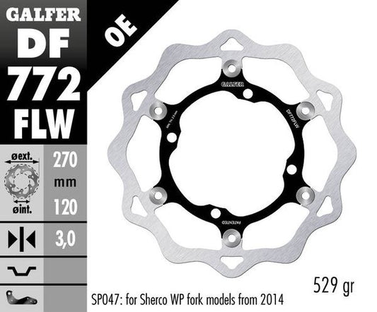 GALFER Brake Rotor Floating Wave® Two Piece (Semi-Floating) DF772FLW