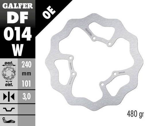 GALFER Brake Rotor Solid-Mount Wave® One Piece (Fixed) DF014W