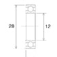 BLACK BEARING Bearing B5 12X28X8MM UB-6001-B5