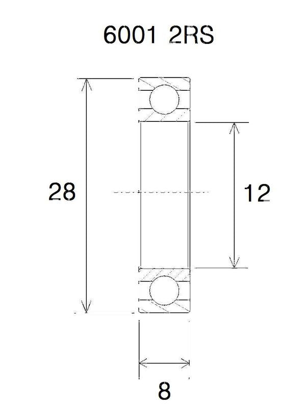 BLACK BEARING Bearing B5 12X28X8MM UB-6001-B5