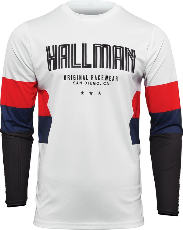 THOR Hallman Differ Draft MX Motorcross Jersey Navy/Red/White 2023 Model