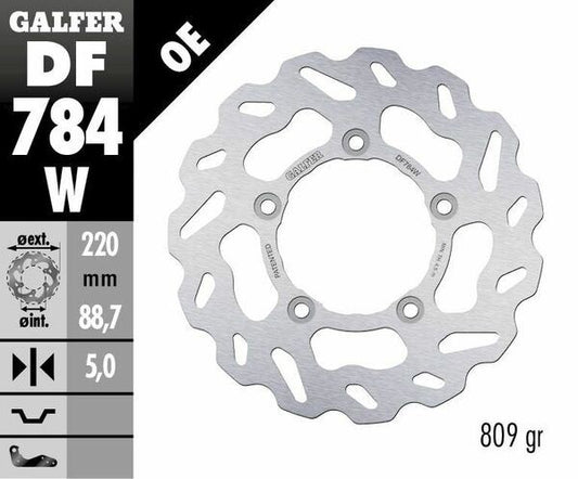 GALFER Brake Rotor Solid-Mount Wave® One Piece (Fixed) DF784W