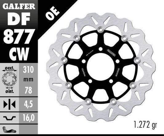 GALFER Brake Rotor Full-Floating Wave® Two Piece (Floating) DF877CW