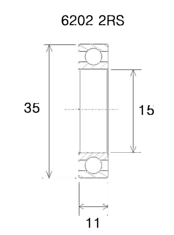 BLACK BEARING Bearing B5 15X35X11MM UB-6202-B5