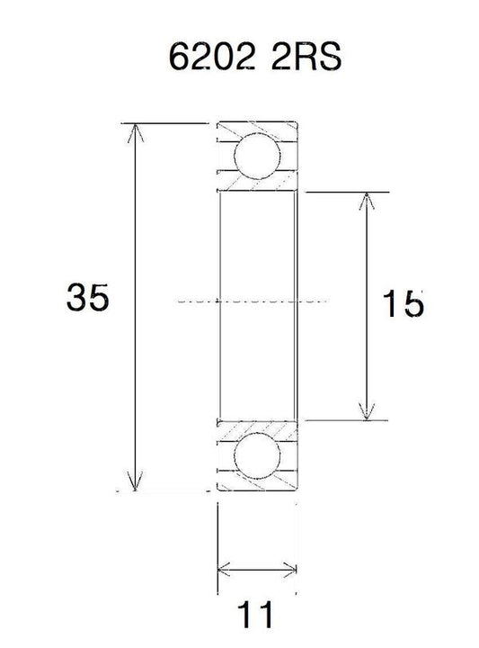 BLACK BEARING Bearing B5 15X35X11MM UB-6202-B5