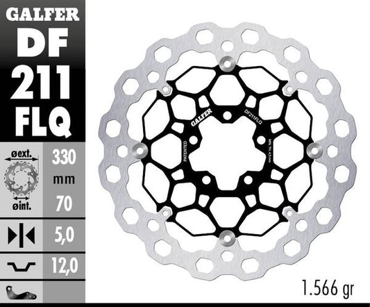 GALFER Brake Rotor Full-Floating Two Piece (Floating) DF211FLQ
