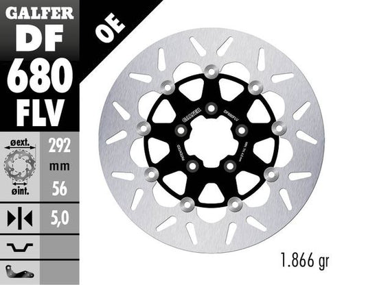 GALFER Brake Rotor Full-Floating Round Two Piece (Floating) DF680FLV