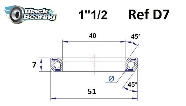 BLACK BEARING HB 40X51X7MM 45 /45 HB-D7