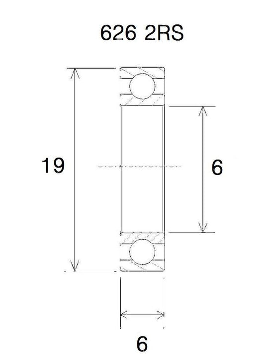 BLACK BEARING Bearing B5 6X19X6MM UB-626-B5