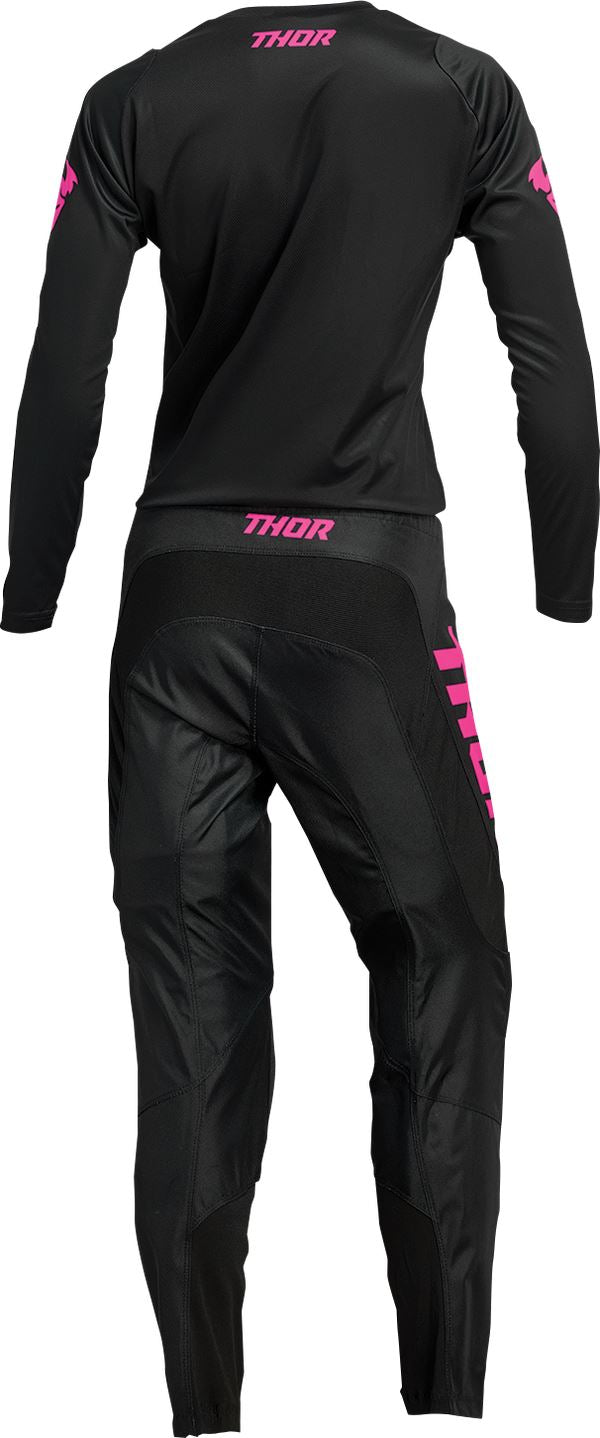 THOR Women's Sector Minimal MX Motorcross Jersey Black/Pink 2023 Model