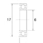 BLACK BEARING Bearing B3 6X17X6MM UB-606-B3