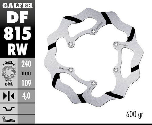 GALFER Brake Rotor Wave® One Piece (Fixed) DF815RW